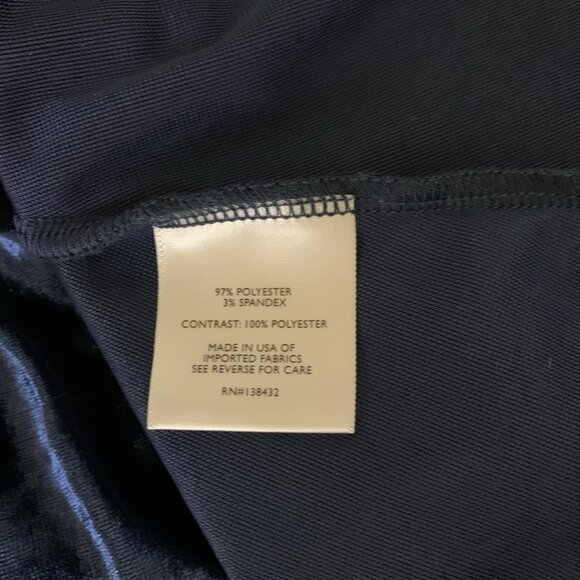 ModCloth Navy Blue Crushed Velvet Sleeveless Mock Neck Party Dress Large - Picture 4 of 4